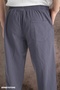 Summer Linen Trousers Raw Fabric Sweatpants Elastic Waist Unisex Comfortable Fit (Koyuantrasit) - 2