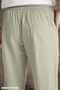 Summer Linen Trousers Raw Fabric Sweatpants Elastic Waist Unisex Comfortable Fit (Light Green) - 4