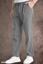 Summer Linen Trousers Raw Fabric Sweatpants Elastic Waist Unisex Comfortable Fit (Smoked) - 3