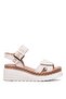 Beige Women's Genuine Leather Wedge Heel Sandals 2512303 Y