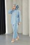 Lacing Detailed Suit Baby Blue - 4