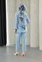Lacing Detailed Suit Baby Blue - 6