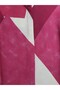 Buttoned Patterned Viscose Tunic - Cherry - 3