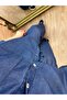 Pocket Detailed Elastic Waist Denim Suit - Navy Blue - 4