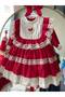 Princess Model Red Girl's Guipure Detailed Vintage Special Design Baby Evening Dress + Buckle - 5