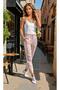 Women's Slim Fit Linen Striped Pocketed Carrot Trousers Tile 700-3394242 - 3