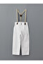 White Boys' Trousers with Elastic Waistband and Straps - 3