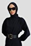 Navy Blue 25Y4612 Sleeve Pleated Judge Collar Tunic - 3