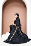 Gold Flounces Luxury Clothing Abaya Special Handcrafted Stylish and Elegant Model Gold Lace Processing