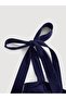 Navy Blue Bowknot Summer Lycra Crop Top, Navy Blue Shoulder Tie Bow Strap Blouse Top, Drawstring Crop Top - 8