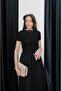 Black Debose Short Sleeve Dress - 6