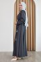 Sivya طوق زر Cummerbund محبوك أنثراسايت Ferace - 5