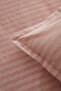 Josef Striped Satin Double Duvet Cover Set Powder - 8
