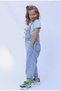 Girl's Teddy Bear Detailed Denim Denim Salopet Jumpsuit - 2