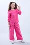 Wide leg seasonal girl's linen set pink - 4
