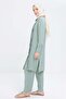 Mint-Ribbed Slit Modal Trousers Suit - 2