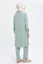 Mint-Ribbed Slit Modal Trousers Suit - 3