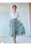 Valerie Chiffon Flared Lined Long Skirt Women's Green - 6