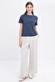 Indigo-Short Sleeve Basic T-Shirt - 2