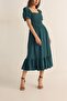 Giped Square Collar Wrap Fabric Women's Dress