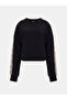 Women's Black Crew Neck Sweatshirt - 4