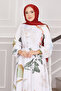 Lily Patterned Hijab Dress White - 2