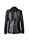 Women's Black Leder Blazer, Single Buttoned Carolina Brand - 2