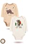 100% Cotton 3-Piece Organic Printed Snap Fastener Baby Bodysuit