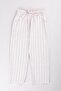 Pocketed Linen Trousers for Girls and Boys with Black Stripes - 2