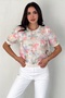 Women's Pink Tulle Flower Sequin Sequin Embroidered 100% Cotton Thin Knitwear Blouse - 7