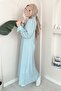 Buttoned Turquoise Dress Ma333 - 4