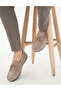 Beige Rubber Sole 100% Leather Loafer Shoes 50310192-Vr011 - 6