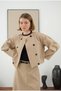 Cotton Double-Breasted Jacket Matte Mink - 7