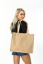 Cross Stitch Jute Beach Bag