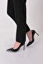 Women's Pointed Toe Heeled Shoes Black Patent Leather 66292859 - 5