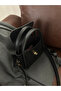 Women's Gold Lock Detailed Adjustable Strap Black Hand Shoulder and Crossbody Bag Mona - 5