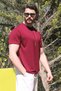 Men's Burgundy Winter T-Shirt 100% Cotton Modal Silky Fabric Crew Neck Breathable Texture