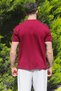 Men's Burgundy Winter T-Shirt 100% Cotton Modal Silky Fabric Crew Neck Breathable Texture - 5