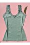 Women's Modal Fabric Lace Strap V-Neck 3-Piece Black, Powder, Green Undershirt - 3