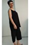 Black and White Piping Detailed Capri Length Pocket Thick Strap Combed Viscose Bottom Top Set - 6