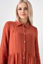Muslin Fabric Front Buttoned 100% Natural Cotton Fabric Summer Long Hijab Dress - Tile - 6