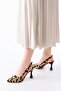 Wuck Leopard (8 cm Heels) Open Side Heeled Shoes