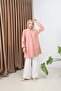 Women's Imported Linen Tunic Shirt with Gathered Front and Elastic Sleeves - 8