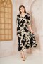 Women's Slim Fit Long Sleeve Waist Fitted 100% Viscose Belted Summer Dress 700-3413550 - 6