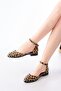 Ena Leopard Ankle Strap Daily Use Ballerinas
