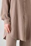 Muslin Fabric 100% Cotton Raglan Sleeve Shirt - Mink - 7