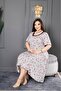 Bamboo Flare Dress Lace Detail Size U-Collar Sufle Overlock - 4