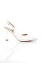 Konnyy White Patent Leather Stiletto Side Open Heeled Shoes - 3