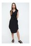 Women's Double-Breasted Jacket Collar Pocketed Belt Li Slit Oversized Tunic Shirt Dress Yb2881440 2881440 - 2