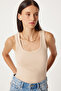 Ribbed Thick Strap Knitted Undershirt Cream Lhj0001 - 2